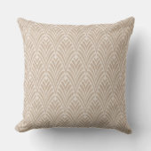 Art Deco Beige Shell Throw Pillow クッション (正面)