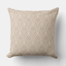 Art Deco Beige Shell Throw Pillow クッション