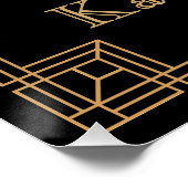 Art Deco Birthday Black Gold Roaring 20's ポスター (コーナー)