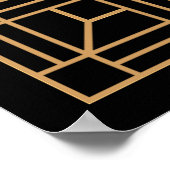 Art Deco Birthday Black Gold Roaring 20's ポスター (角)