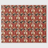 Art Deco Birthday Custom Photo Any Age 30th Red ラッピングペーパー (フラット)