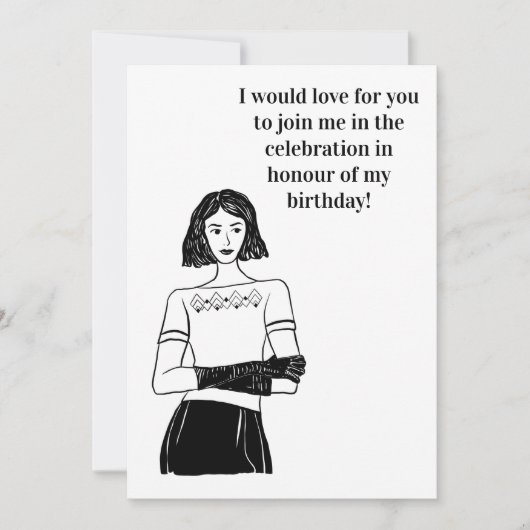 Art deco birthday invitation  招待状 (正面)