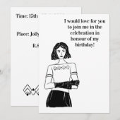 Art deco birthday invitation  招待状 (正面/裏面)