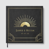 Art deco black and faux gold ゲストブック (正面)