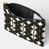 Art Deco Black and Gold Geometric luxury アクセサリーポーチ (見開き)