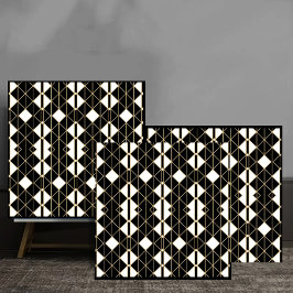 Art Deco Black and Gold Geometric luxury タイル