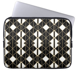 Art Deco Black and Gold Geometric luxury ラップトップスリーブ