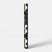 Art Deco Black and Gold Geometric luxury iPhoneケース (左側面)
