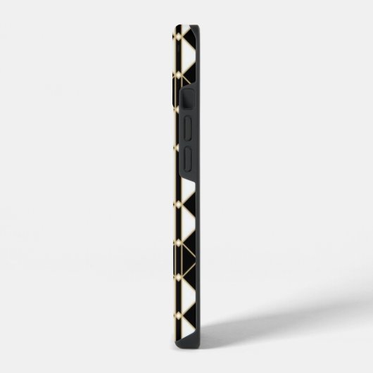 Art Deco Black and Gold Geometric luxury iPhoneケース (左側面)