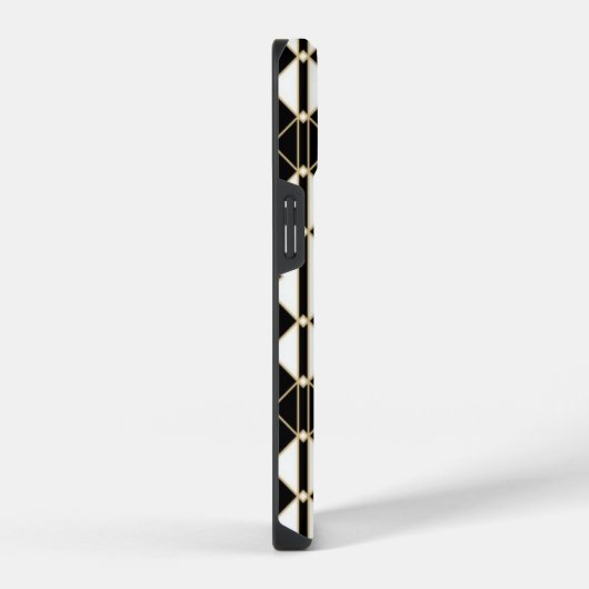 Art Deco Black and Gold Geometric luxury iPhoneケース (右側面)