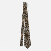 Art Deco Black and Gold Seashell Pattern Neck Tie ネクタイ (裏面)