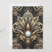 Art Deco Black & Gold Diamond Wedding Invitations 招待状 (裏面)