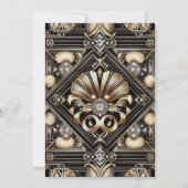 Art Deco Black & Gold Diamond Wedding Invitations 招待状 (裏面)