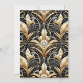 Art Deco Black & Gold Diamond Wedding Invitations 招待状 (裏面)
