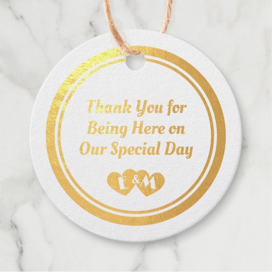 Art Deco Black Gold Geometry Wedding Special Event フェイバータグ (正面)