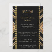 Art Deco Black Gold Geometry Wedding Special Event 招待状 (裏面)
