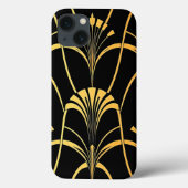 Art Deco Black Gold Pattern iPhone Case Case-Mate iPhoneケース (裏面)
