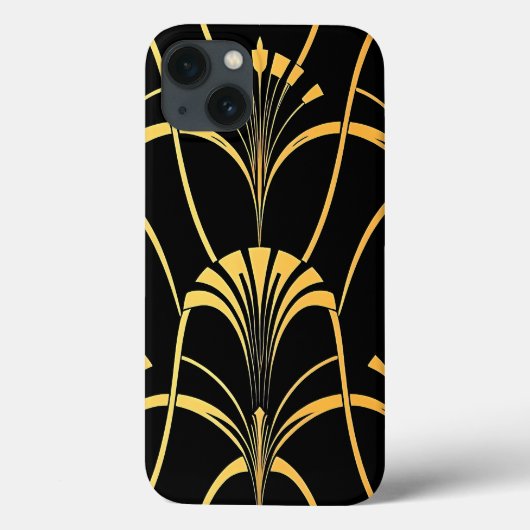 Art Deco Black Gold Pattern iPhone Case Case-Mate iPhoneケース (裏面)