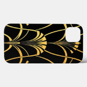 Art Deco Black Gold Pattern iPhone Case Case-Mate iPhoneケース (裏面 (横))
