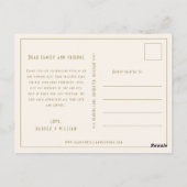 Art Deco black gold wedding thank you  ポストカード (裏面)