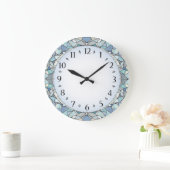 Art Deco Blue ラージ壁時計 (ホーム)