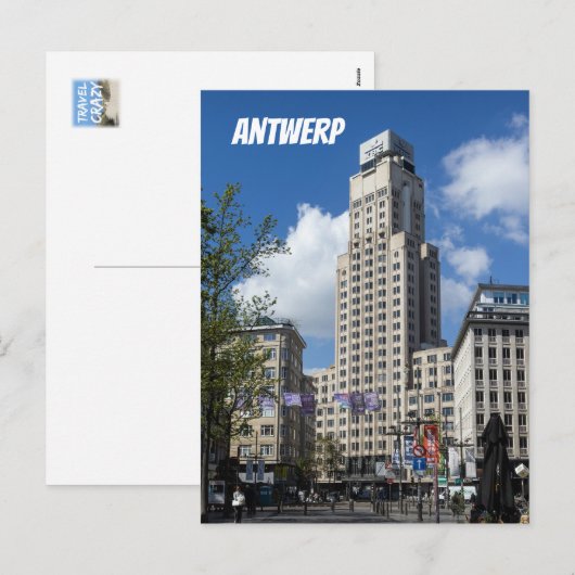 Art Deco Boerentoren Cityscape, Antwerp シーズンポストカード (正面/裏面)