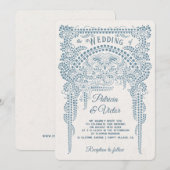 Art Deco Butterfly in Frame Wedding  Invitation 招待状 (正面/裏面)