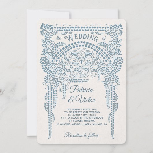 Art Deco Butterfly in Frame Wedding  Invitation 招待状 (正面)