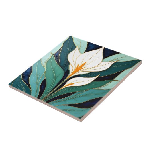 Art Deco Calla Lily Flower タイル (側面)