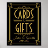 Art Deco Cards and gifts table print ポスター (正面)