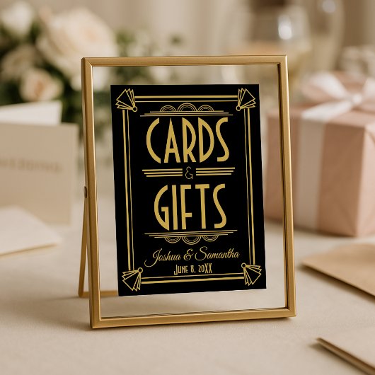 Art Deco Cards and gifts table print ポスター