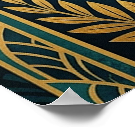 Art Deco Cat Fish Trophy Wall Art ポスター (角)