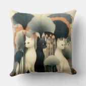 Art Deco Cats in Trees クッション (裏面)