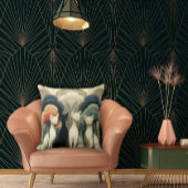 Art Deco Cats in Trees クッション