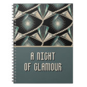 Art Deco Celebration | Pearl & Sunburst Wedding ノートブック (正面)