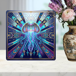 Art Deco Celestial Jellyfish Deep Sea Glow Ceramic タイル
