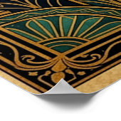 Art Deco Celestial Solstice Cat Wall Art ポスター (角)