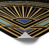 Art Deco Celestial Star Chart Poster | Gold Teal  ポスター (角)