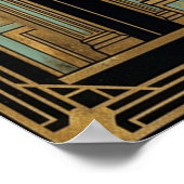 Art Deco Celestial Temple Poster | Gold Sunburst  ポスター (角)