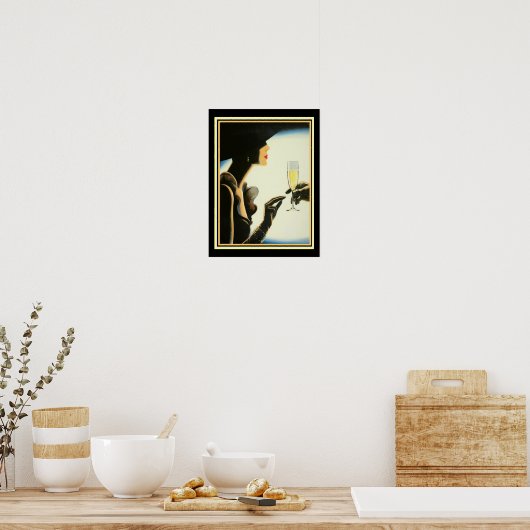 Art Deco "Champagne" 12 x 16 Print ポスター (キッチン)