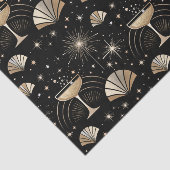 Art Deco Champagne Constellations Night Pattern 薄葉紙 (詳細)