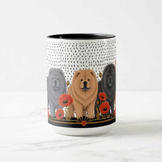ART DECO CHOWS rough  マグカップ (中央)