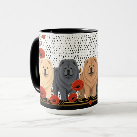 ART DECO CHOWS rough  マグカップ (正面左)