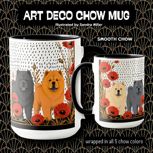 ART DECO CHOWS smooth  マグカップ