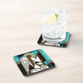 Art Deco Christmas Angel (Ceramic Tile) コースター (右側)