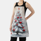 Art Deco Christmas Red Ornaments Winter エプロン (インサイチュ)