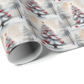 Art Deco Christmas Red Ornaments Winter ラッピングペーパー (ロールコーナー)