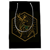 Art Deco Christmas Reindeer Gift Bag ミディアムペーパーバッグ (正面)