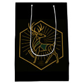Art Deco Christmas Reindeer Gift Bag ミディアムペーパーバッグ (裏面)