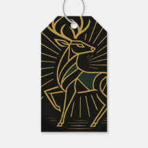 Art Deco Christmas Reindeer Gift Tag